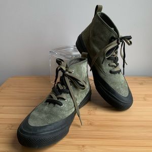 Suede Mariners Boot Sneaker, Waterproof Mid-top SeaVees, Olive US W’s 9